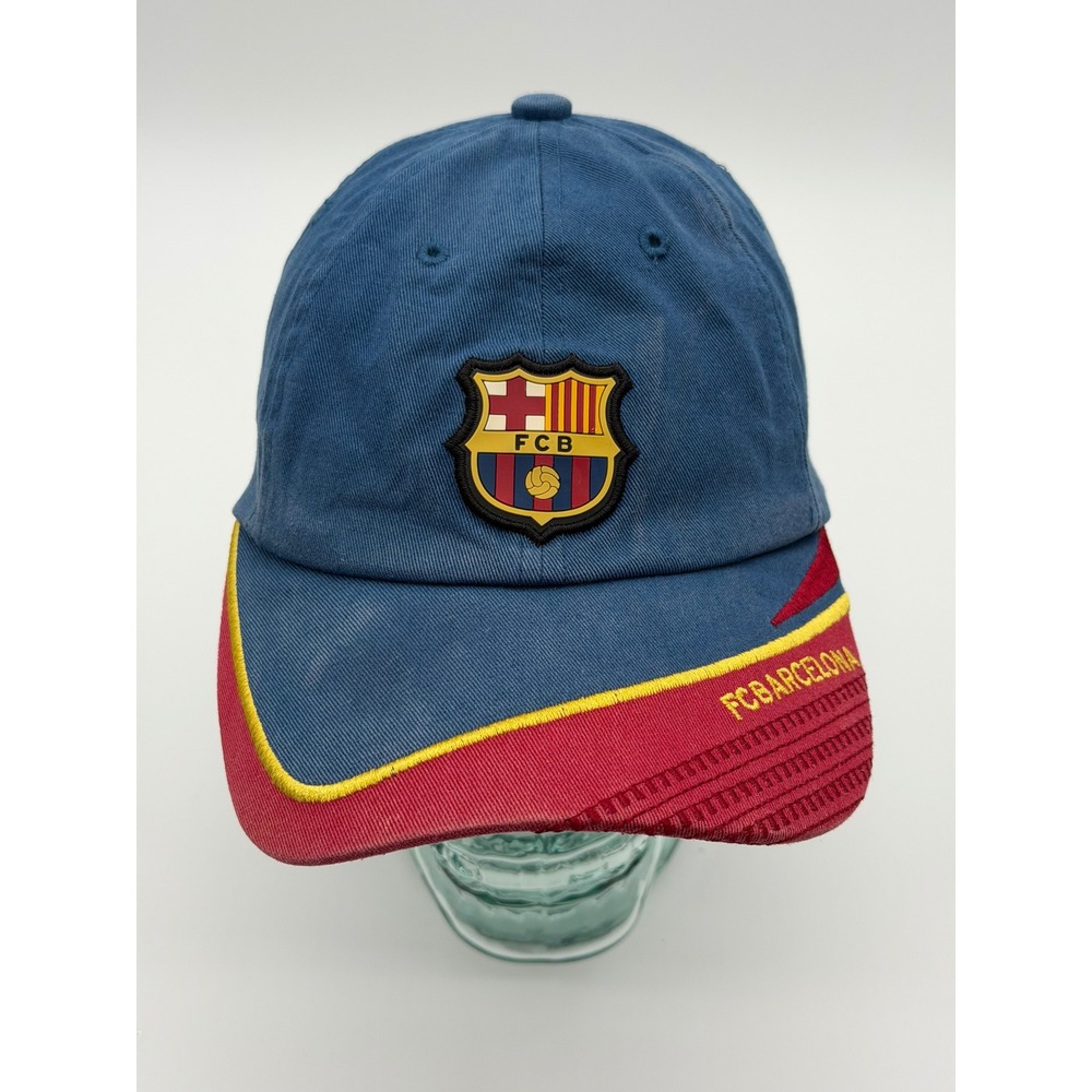Vintage FC Barcelona Hat Mens Blue Red Strapback Crest Soccer Cap Rhinox